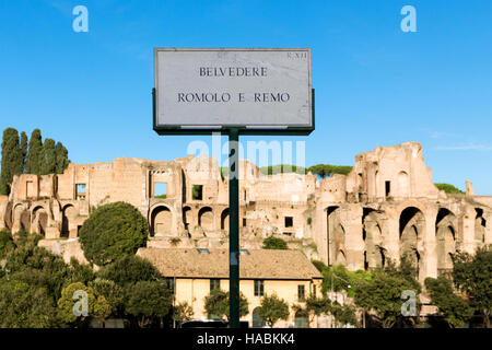 Mausolée de Romulus à Rome, le Belvedere de romolo e remo signe, italie Banque D'Images