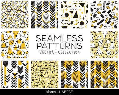 Les modèles sans couture en style Memphis Illustration de Vecteur