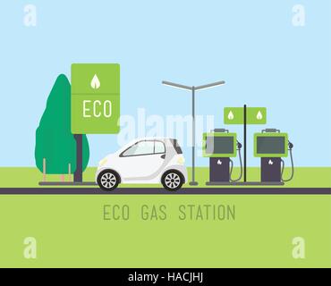 Eco concept illustration vectorielle, modèle plat Illustration de Vecteur