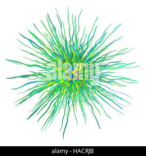 Dendrimère, computer artwork. Dendrimères sont artificiellement créé polymères ramifiés. En raison du degré élevé de personnalisation moléculaire au cours de la synthèse, ils pourraient un jour être utilisées pour une variété d'applications, telles que les nanotechnologies, les systèmes d'administration des médicaments, les batteries à l'échelle nanométrique, lubrifiants, de catalyseurs et d'herbicides. Banque D'Images