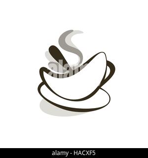 Contour vectoriel Silhouette chaude tasse de café Illustration de Vecteur