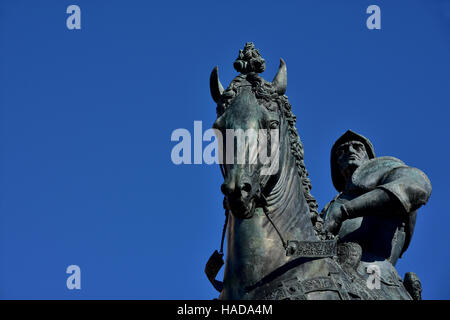 Bartolomeo Colleoni, un puissant soldat italien de fortune, monument équestre à Venise, exprimés par Verrocchio artiste de la renaissance au 15ème siècle ( Banque D'Images