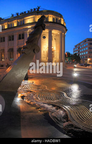 Canada, Ville de Québec, la basse-ville, fontaine, Banque D'Images