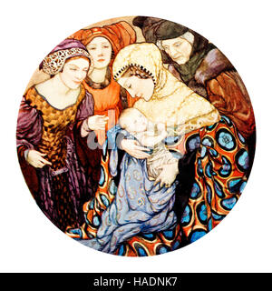 Sa Majesté, la couleur d'une illustration en demi-teinte de l'aquarelle par l'artiste féminine Averil M Burleigh de 1913 Studio Magazine Banque D'Images