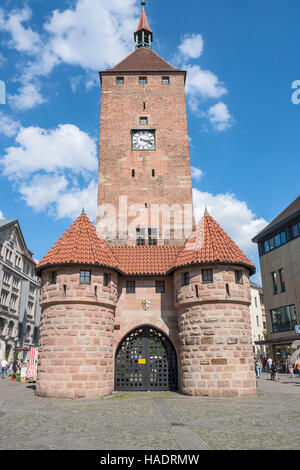 Tour historique à Nuremberg, une ville de Franconie dans le land allemand de Bavière Banque D'Images