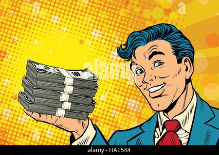 La réussite financière d'affaires avec de l'argent Illustration de Vecteur