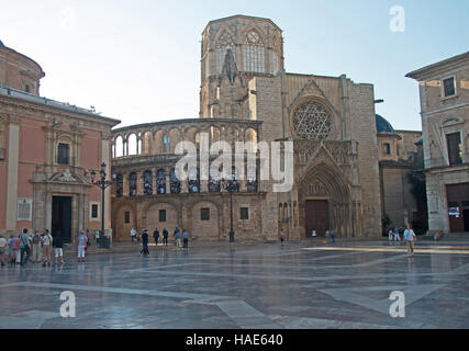 Valencie Cathedral, Plaza de la Vierge, l'Espagne, l'Europe Banque D'Images