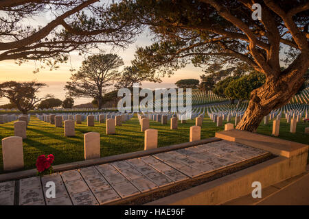 Fort Rosecrans National Cemetery est un cimetière militaire fédéral dans la ville de San Diego, en Californie. Il est situé sur le terrain de l'ancienne Armée Banque D'Images