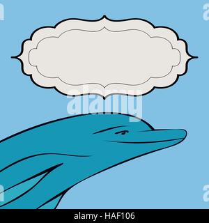 Texte animaux mer Dolphin Illustration de Vecteur