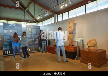 Musée anthropologique, Museo Antropologico Sebastian Englert, aumônier de l'île de Pâques Banque D'Images