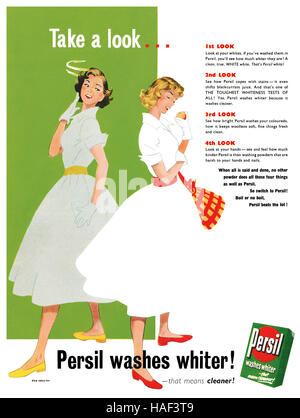 1954 La publicité pour la lessive en poudre Persil Banque D'Images