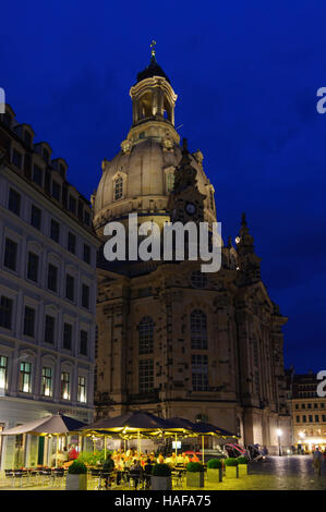 Dresde : à la Frauenkirche, Neumarkt , Sachsen, Saxe, Allemagne Banque D'Images