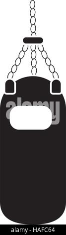 Sac de boxe fitness silhouette formation icône Illustration de Vecteur