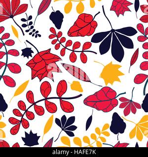 Seamless pattern feuilles automnales Illustration de Vecteur