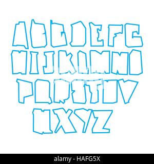 Contours des lettres majuscules isolated on white Illustration de Vecteur