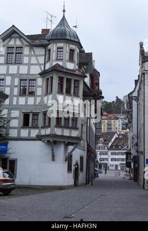 Saint Gall, Suisse - 23 novembre 2016 : chambre à la vieille ville de Saint-Gall en Suisse Banque D'Images