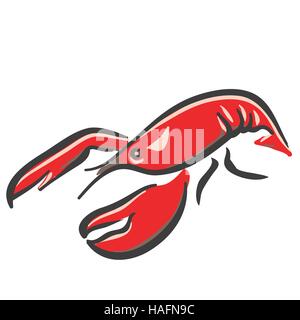 Homard rouge marine Illustration de Vecteur