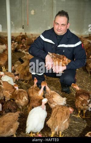 Pompiers volontaires DANS LES ZONES RURALES, FRANCE Banque D'Images