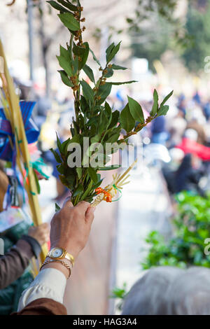 Le dimanche des fêtes de Pâques traditionnel, en plaça d'Octavia, à côté de Monestir Sant Cugat del Valles, Barcelone Banque D'Images