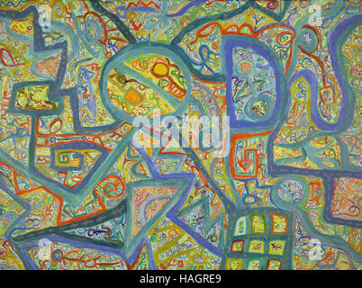 Abstract colorful background avec beaucoup de lignes peinture sur toile Banque D'Images