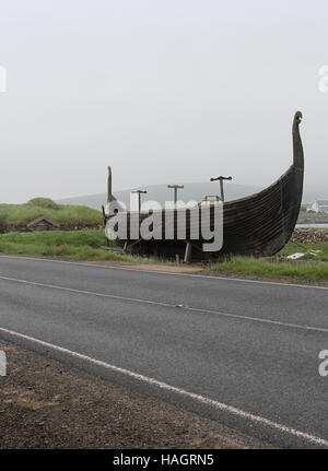 Long navire viking réplique haroldswick unst shetland ecosse juin 2014 Banque D'Images