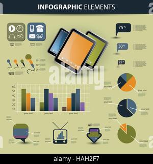 Vecteur de couleur ensemble de modèles d'élément infographies Illustration de Vecteur