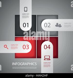 Ronde de couleur numérotées de bannières - Infographie Conception de la couverture avec des icônes - Illustration en format vectoriel modifiable librement Illustration de Vecteur