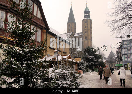 Marché de Noël à Goslar, Basse-Saxe, Allemagne. Banque D'Images