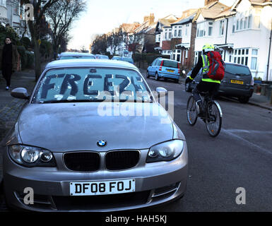 Pare-brise de voiture gel gelée mot écrit en gel Banque D'Images
