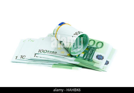 Dénominations, 100 euros. Isoler sur blanc. Banque D'Images