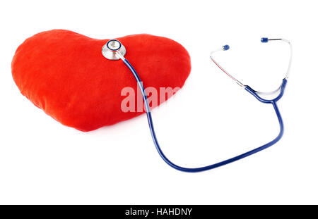 Vue rapprochée de stéthoscope sur fond blanc isolé Banque D'Images