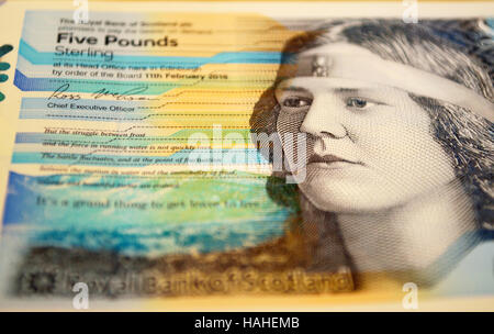 Nan Shepherd figurant sur un nouveau Scottish Royal Bank of Scotland €5 note Banque D'Images