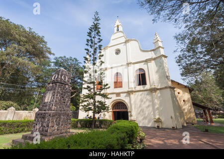 Eglise franciscaine, Kochi, Cochin (Inde), l'une fois lieu de sépulture de Vasco da Gama, et la plus ancienne église chrétienne en Inde. Banque D'Images