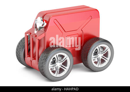 Jerry peut avec roues, concept d'assistance technique. Le rendu 3D isolé sur fond blanc Banque D'Images