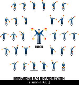 Illustration Vecteur de marins d'effectuer dix sémaphore drapeau international 2002 système. Tous les objets regroupés, nommées et stratifié. Illustration de Vecteur
