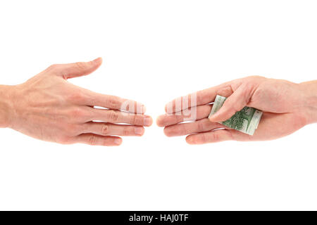 La corruption concept : donner pot-de-main à d'autres Banque D'Images