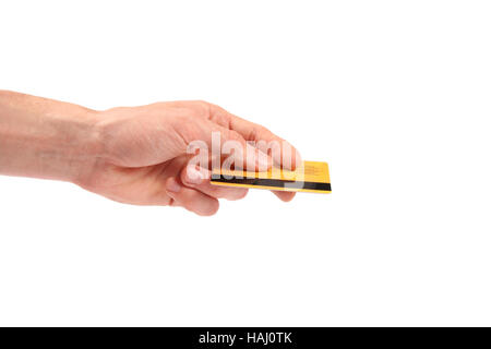 Carte de crédit donne la main Banque D'Images