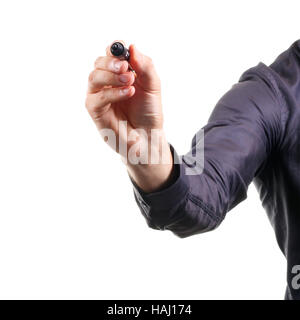 La main avec marqueur noir Banque D'Images