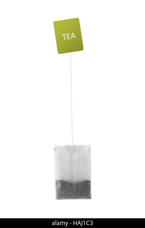 Tea bag isolated on white Banque D'Images