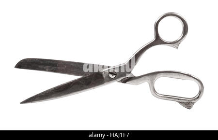 Ciseaux métal isolated on white Banque D'Images