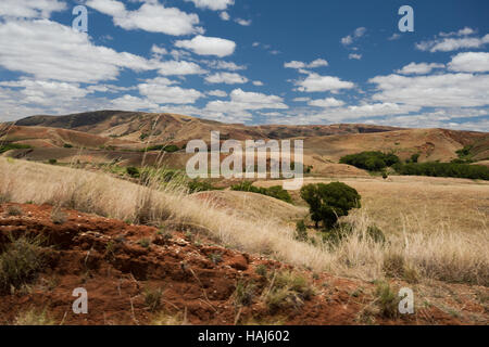 Madagascar traditionnel paysage des Highlands. La déforestation à Madagascar crée des produits agricoles ou pastorales, mais peut également entraîner un problème avec l'écologie Banque D'Images