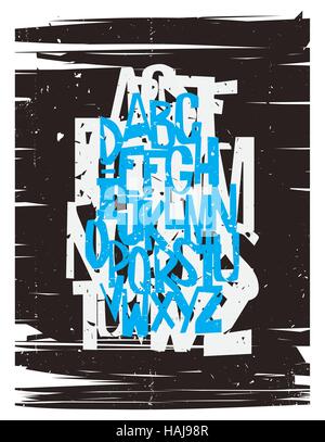 Lettres alphabet grunge style rétro Illustration de Vecteur