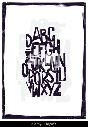 Lettres alphabet Grunge Illustration de Vecteur