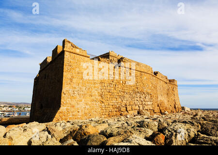 Le château de Paphos à partir de la mer, Chypre Banque D'Images