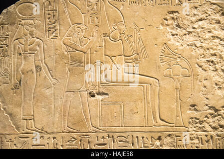 Dans hierogliefs abydos stèle de grès Banque D'Images