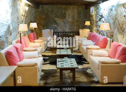 Intérieur du restaurant au sous-sol du château Banque D'Images