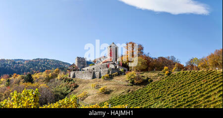 Château Deutschlandsberg sur l'ouest de la Styrie en Autriche route de vigne Banque D'Images