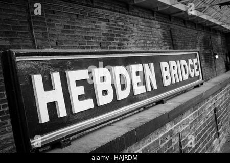 Hebden Bridge Railway Station, Calderdale, West Yorkshire. Banque D'Images