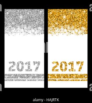 Cartes de fête brillant avec des flocons et scintille Illustration de Vecteur
