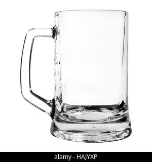 Empty beer mug isolated on white Banque D'Images